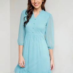 AND Sea Green Skater Dress-image-50