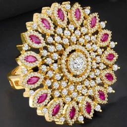 Peora RedGold Plated Adjustable Finger Ring for Women-image-18