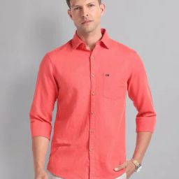 AD by Arvind Orange Slim Fit Shirt-image-49