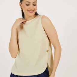 Styli Beige Plain Top-picture-1