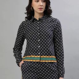 Iconic Black Cotton Printed Shirt-picture-2