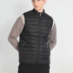 Arrow Sport Black Regular Fit Quilted Jacket-image-63