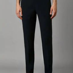 Louis Philippe Green Slim Fit Texture Trousers-image-87