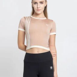 Adidas Originals Beige KNITTED 3S T-Shirt-image-60