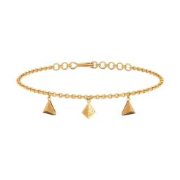 P.C. Chandra Jewellers 22KT Yellow Gold Dainty Triangular Design Charm Bracelet for Women & Girls-image-8