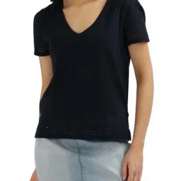 Tommy Hilfiger Navy Cut work Regular Fit Top-picture-31