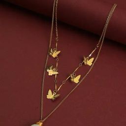 SOHI Gold Butterfly Shaped Necklace-image-16