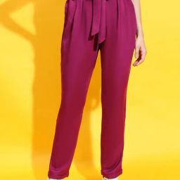 Oxolloxo Wine Flared Fit Mid Rise Pants-picture-12