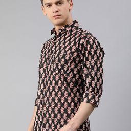 MILLENNIAL MEN Men Black & Red Regular Fit Printed Casual Shirt-picture-2
