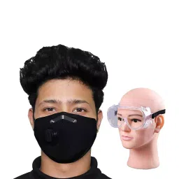 ORILEY GC-001994 Universal Plastic Goggle with Reusable Face Mask Black (Pack Of 5)-image-3