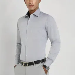 Allen Solly Grey Cotton Regular Fit Printed Shirt-image-87