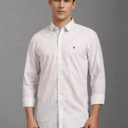 Louis Philippe White Cotton Slim Fit Printed Shirt-picture-14