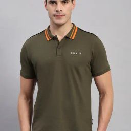 Rock.it Olive Cotton Regular Fit Polo T-Shirt-image-35