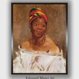The Art House Beige & White La Negresse Wooden Framed Painting Wall Art - 9 x 12 Inch-image-86