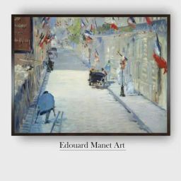 The Art House Beige & Blue The Rue Mosnier in Paris Wooden Framed Painting Wall Art - 12 x 9 Inch-image-81