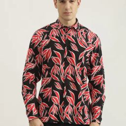 Antony Morato Black Straight Fit Printed Shirt-image-84