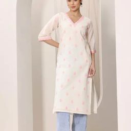 Libas Off White Embroidered Side Slit Straight Kurta-picture-23