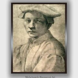 The Art House Beige & Black Portrait of Andrea Quaratesi Wooden Wall Painting - 36 x 54 Inch-image-14