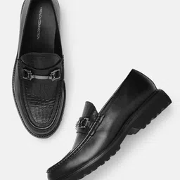 French Connection Men Textured Horsebit Loafers-image-43