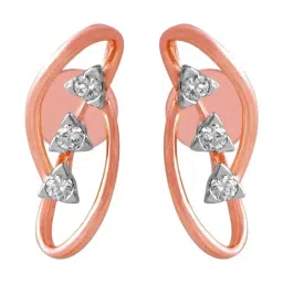 P.C. Chandra Jewellers 14KT (585) Rose Gold and Diamond Stud Earrings for Women-picture-30