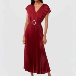 Forever New Maroon Plain Dress-image-28