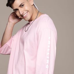 WROGN Drop-Shoulder Sleeves Pure Cotton Oversized T-shirt-picture-13