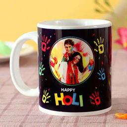 FNP Multicolor Ceramic Holi Hands Personalised Mug (325ml)-image-77