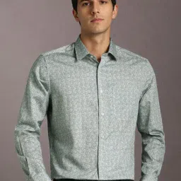 Louis Philippe Green Cotton Regular Fit Printed Shirt-picture-17