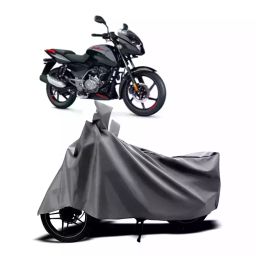 Auto Pearl Two Wheeler Cover with Bag for Bajaj Pulsar 125 Neon, Silver-image-49