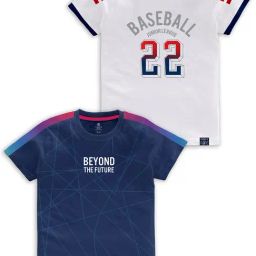 Codez Kids Navy & White Printed T-Shirt (Pack Of 2)-image-68