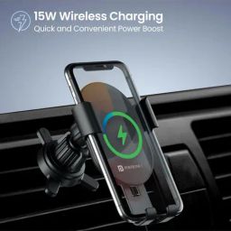 Portronics Charge Clamp 4 Wireless Car Charger with 15 W, 360 Degree Rotation (Black) image 2