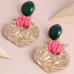 Sohi Gold Plated Designer Stone Party Drop Earrings-12
