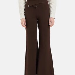Kazo Brown Flared Fit High Rise Trousers-image-57