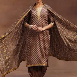 Libas Brown Printed Kurta and Salwar Set With Dupatta-image-76
