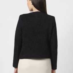 Van Heusen Black Self Pattern Jacket image 2