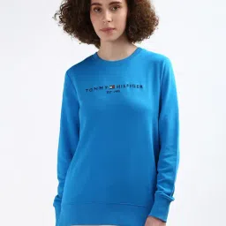 TOMMY HILFIGER Blue Cotton Graphic Print Sweatshirt-picture-9