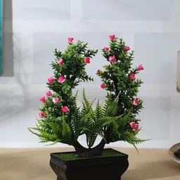FOLIYAJ Green & Pink Artificial Plant-image-13