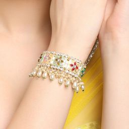 Zaveri Pearls Kundan Wraparound Bracelet-46