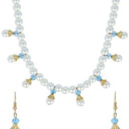 AKSHARA Girls White & Blue Handcrafted Beaded Jewellery Set-18