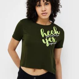 Ginger by Lifestyle Olive Graphic Print Crop T-Shirt-image-32