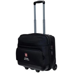 Swiss Military Black 2 Wheel Medium Soft Cabin Trolley Bag-image-58