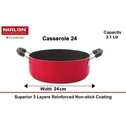 Nirlon Red Aluminium Non- Stick Cookware - Set of 4 image 5