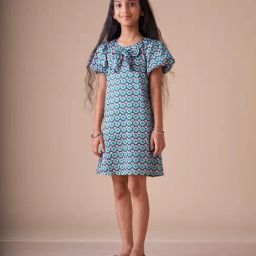 KidsDew Girls Green Printed Casual Dress-image-80