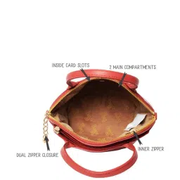 Baggit Red Textured Medium Handbag image 4
