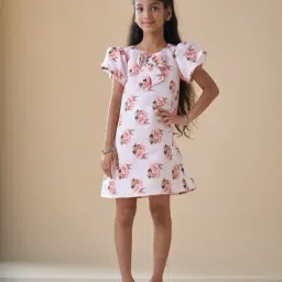 KidsDew Girls Peach Printed Casual Dress-picture-19