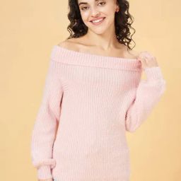 Honey by Pantaloons Pink Self Pattern Sweater-29