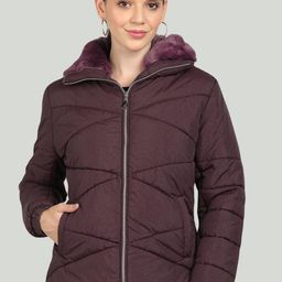ELLIPSE Women Hip Length Spread Collar Padded Jacket-22