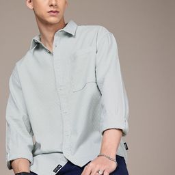 The Roadster Life Co. Pure Cotton Self Design Textured Relaxed Fit Casual Shirt-image-84