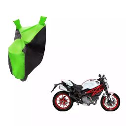 Auto Pearl Waterproof Two Wheeler Cover For Ducati Monster 796 S2R (Green & Black)-image-23