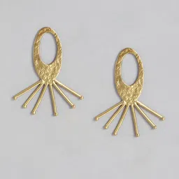 AITIHYA Gold-Plated Spiked Drop Earrings-image-22